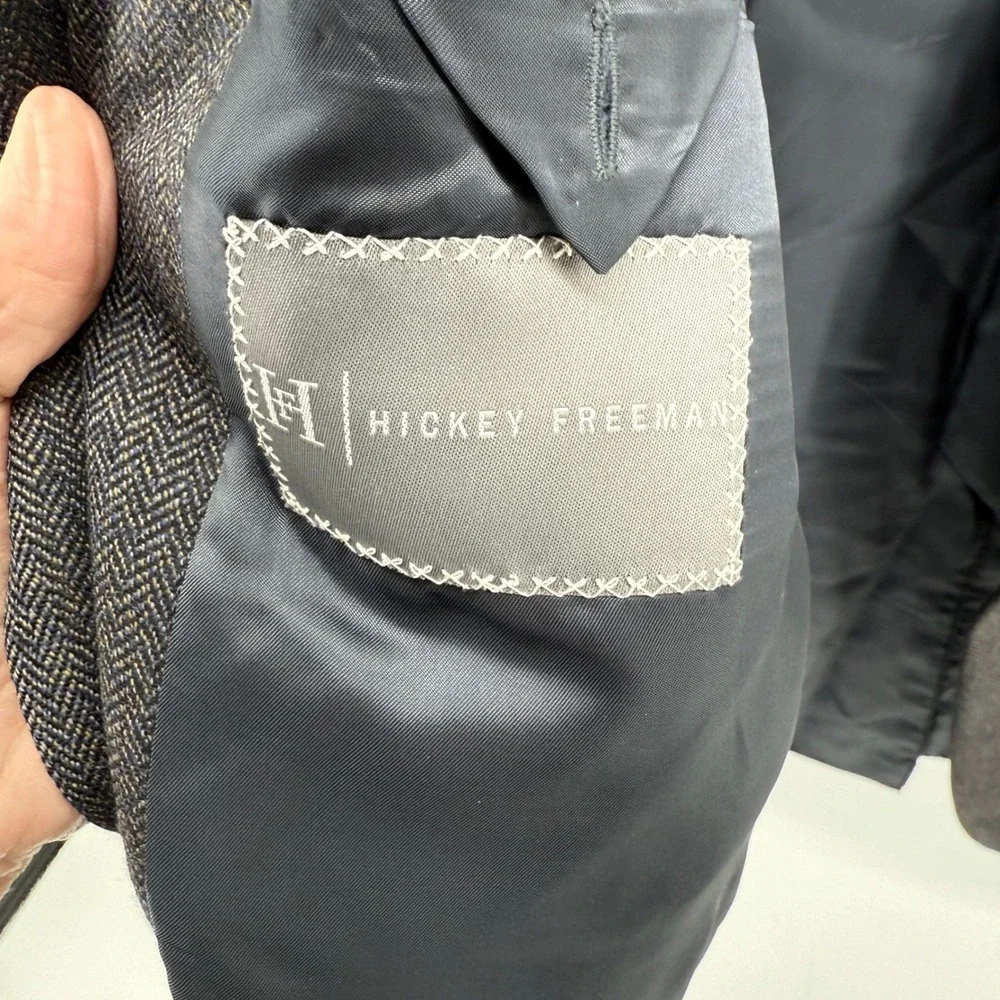 Hickey Freeman Blazer 40R Madison Sport Coat Brown‎ LambsWool 2 Button *flaws*